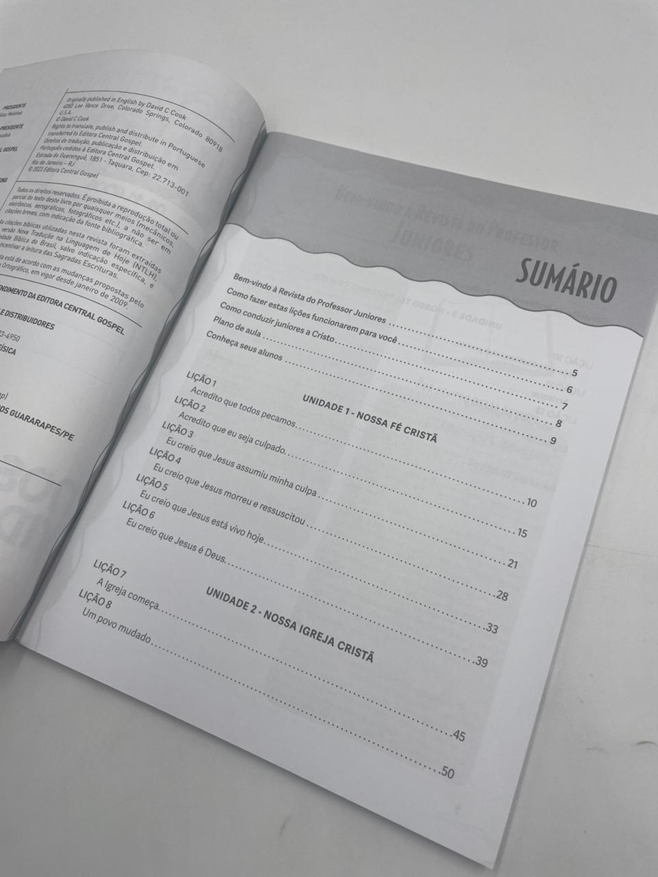 Revista EBD N03 Juniores (09 a 11 anos) - Nossa Vida Cristã  - PROFESSOR